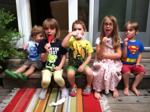 Popsicles on the back porch.